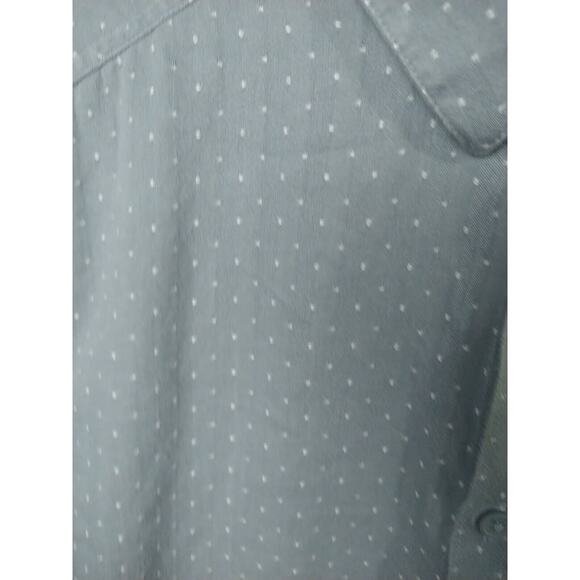 Columbia Men's XL Shirt Grey White Swiss Dot Collared Shirt Sleeve Button Front - Picture 5 of 8